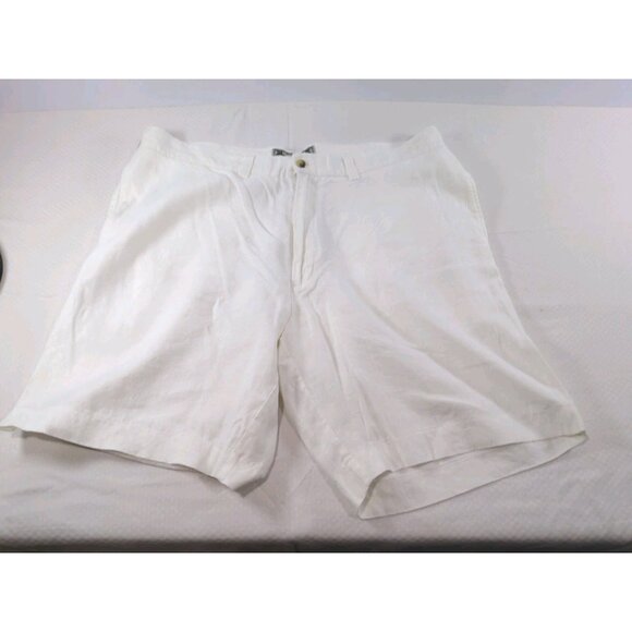 Charleston Twills Other - Charleston Twills Shorts Mens White 100% Linen - Chino Flat Front 40 X 9